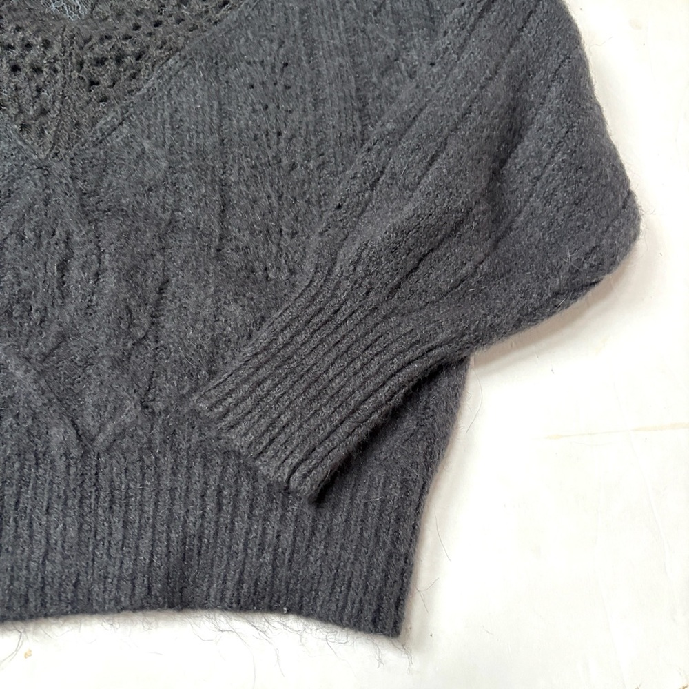 NWT Express Cable Knit Crew Neck Lace Sweater - Picture 8 of 14